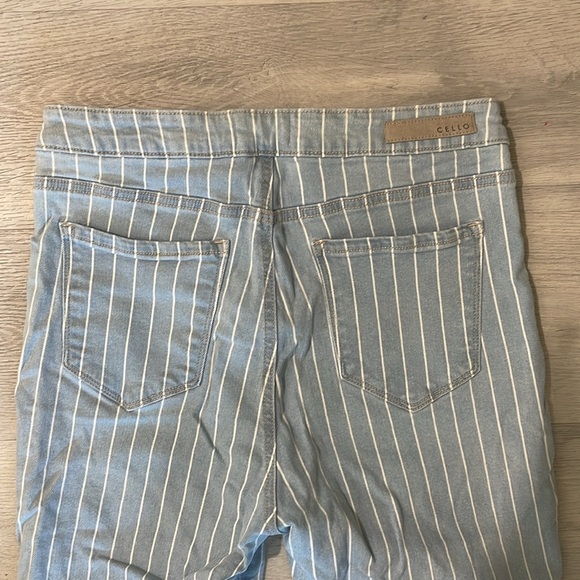 Striped Bell Bottom Jeans - Picture 9 of 10